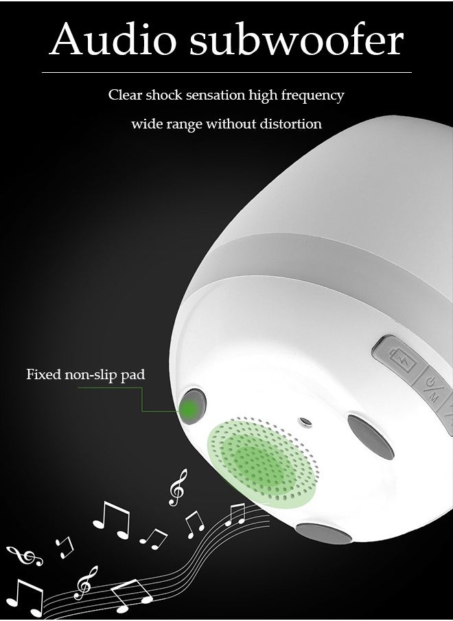 Portable Bluetooth Speakers,Outdoors Wireless Mini Bluetooth, Music flower pot intelligent detection of green plants, Full body waterproof and washable(White)