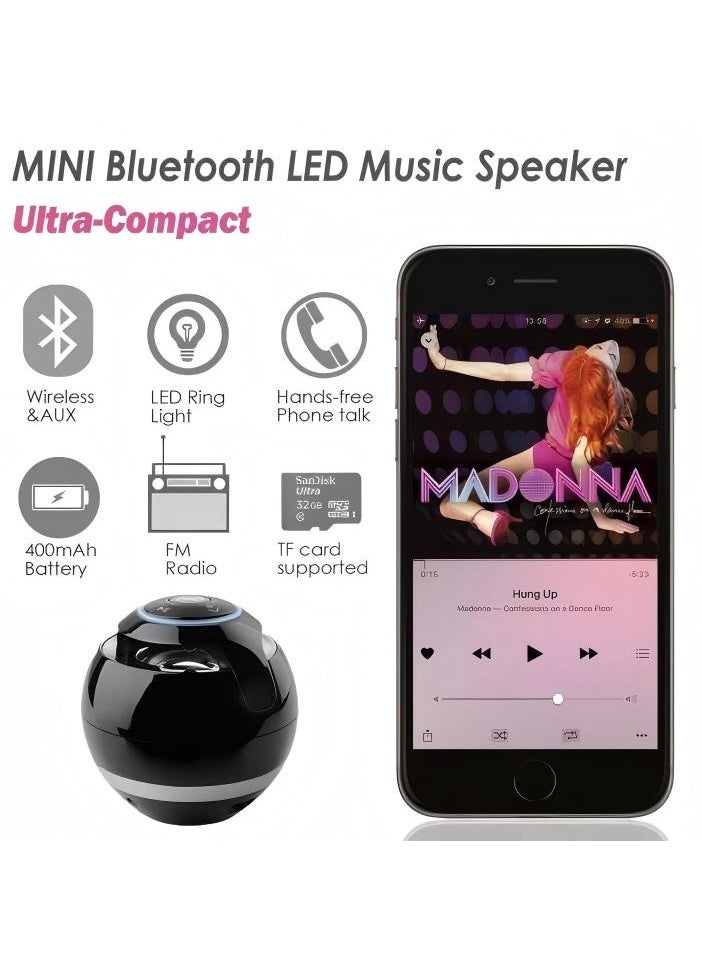 Magic Ball Wireless Portable Bluetooth Speaker,A-18 Bluetooth speaker subwoofer portable Bluetooth speaker mini colorful flash card outdoor car audio