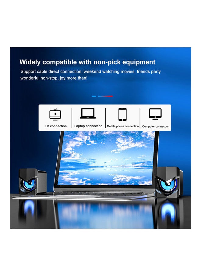 Mini Desktop Speakers LU-Q815-85 Black