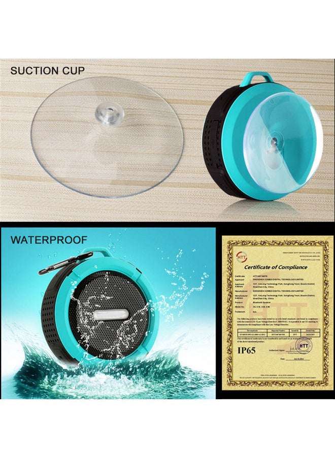 Outdoor Waterproof Wireless Portable BT Speaker with Enhanced 3D Stereo Bass Sound, 10-Hour Playtime, Built-in Mic, TF Card Slot, for Sports, Pool, Beach, Hiking, Camping Green