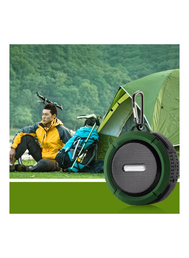 Outdoor Waterproof Wireless Portable BT Speaker with Enhanced 3D Stereo Bass Sound, 10-Hour Playtime, Built-in Mic, TF Card Slot, for Sports, Pool, Beach, Hiking, Camping Green