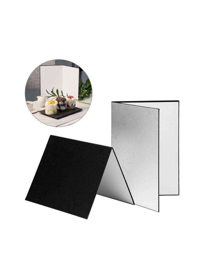 3-Piece Photography Paperboard Reflector Diffuser Set Silver/Black/White