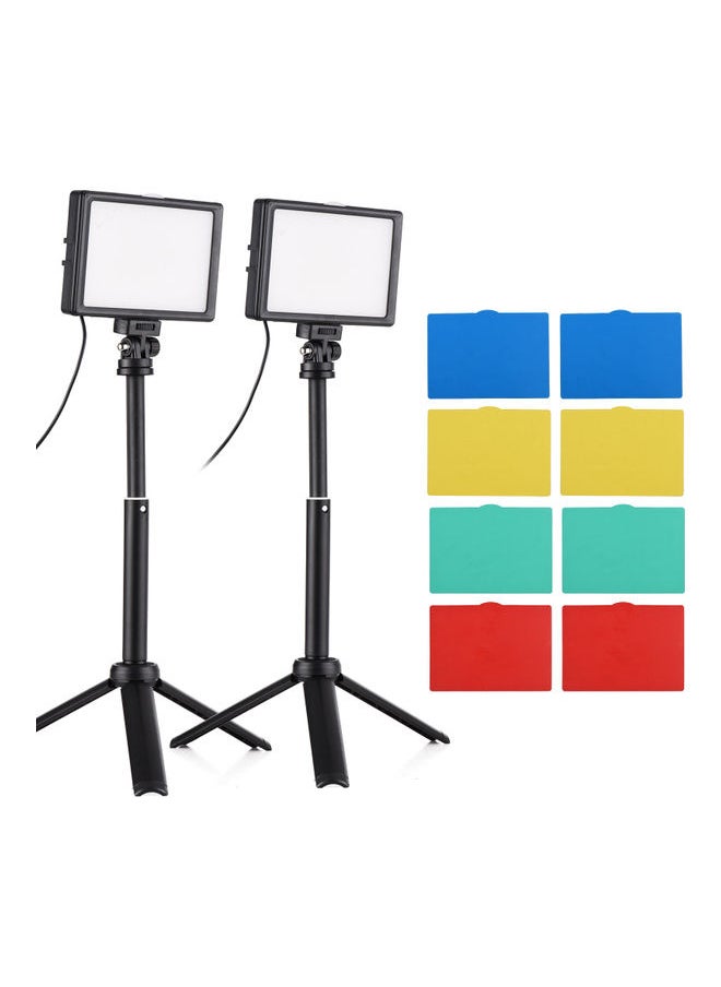 Set Of 2 15W LED  Set Desktop Photography Fill Light Black