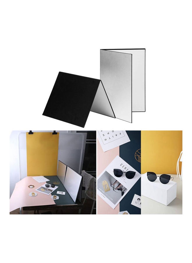 3-in-1 Photography Reflector Cardboard Silver/Black