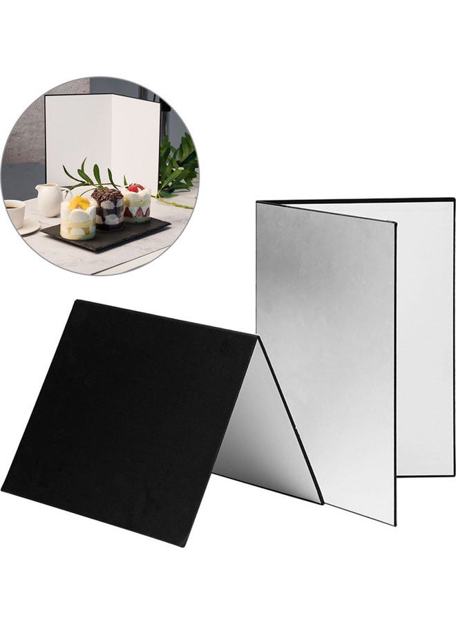 3-in-1 Photography Reflector Cardboard Silver/Black