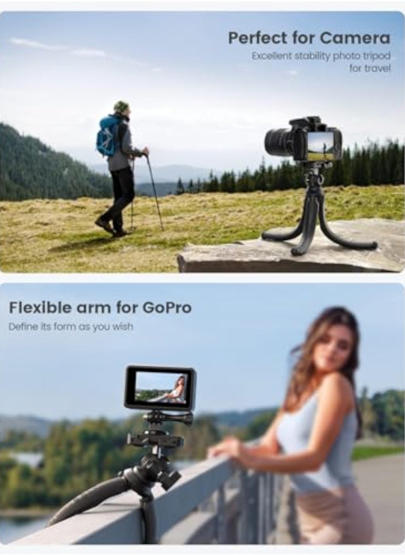 Phone Tripod, Flexible Camera Tripod - [3 in 1 Integrated] Tripod for iPhone with Wireless Remote, 360° Rotating Portable Travel iPhone Tripod Stand Mount for Cellphone, GoPro, Digital Camera