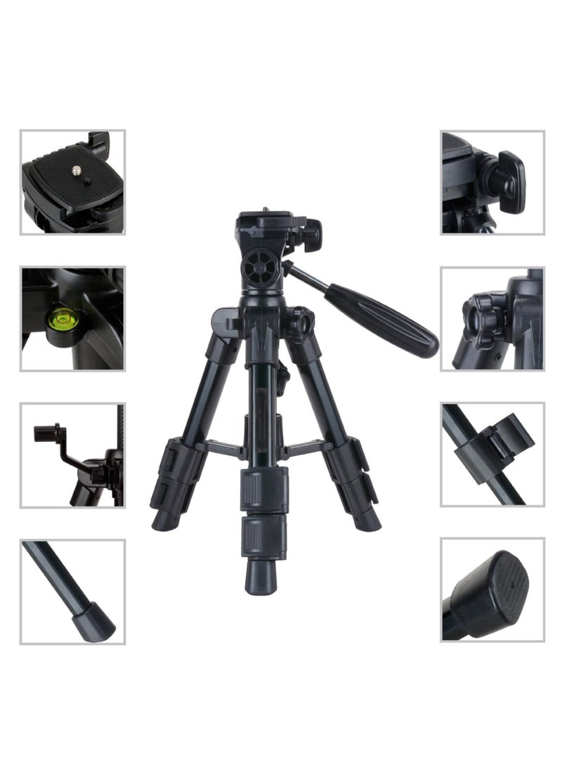 Portable camera travel tripod, used for live streaming, work, and video recording, suitable for iPhone, Samsung mobile phone lightweight tripod