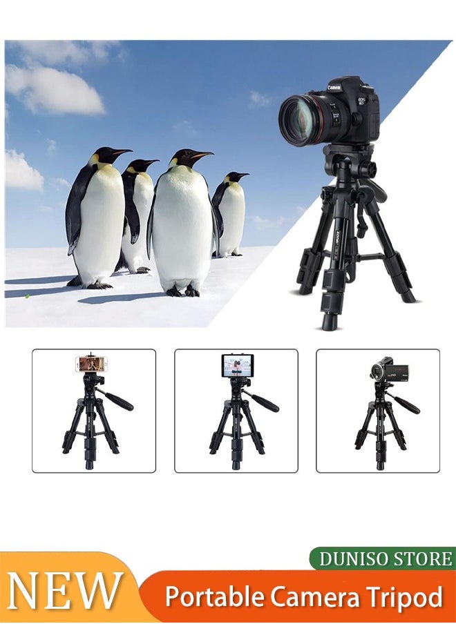 Portable camera travel tripod, used for live streaming, work, and video recording, suitable for iPhone, Samsung mobile phone lightweight tripod