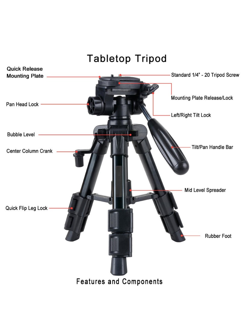 Portable camera travel tripod, used for live streaming, work, and video recording, suitable for iPhone, Samsung mobile phone lightweight tripod
