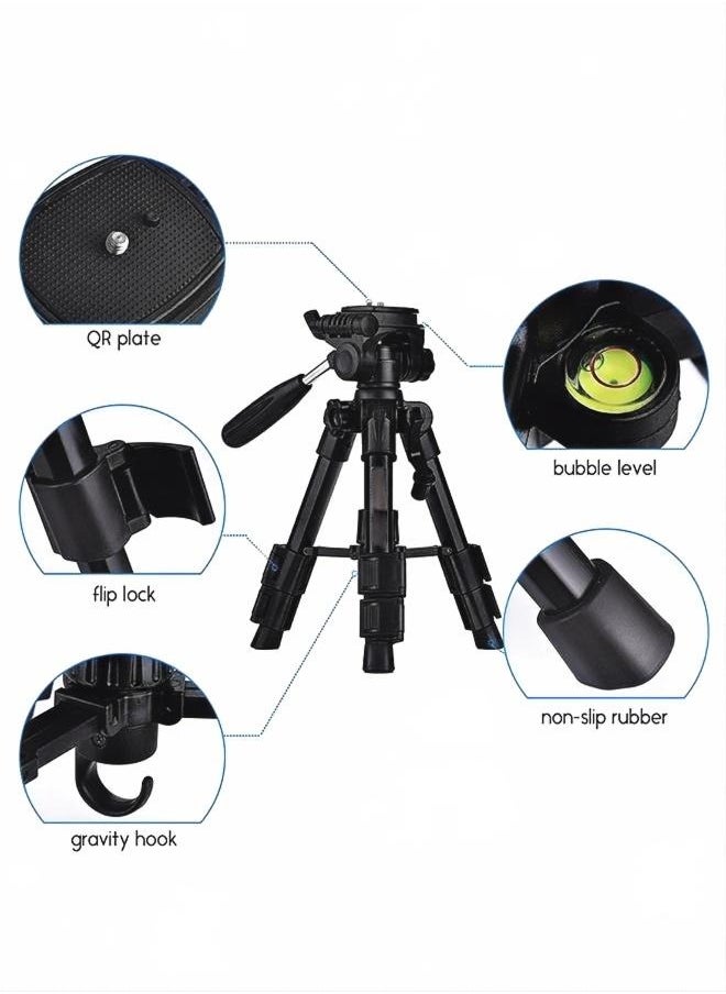 Portable camera travel tripod, used for live streaming, work, and video recording, suitable for iPhone, Samsung mobile phone lightweight tripod