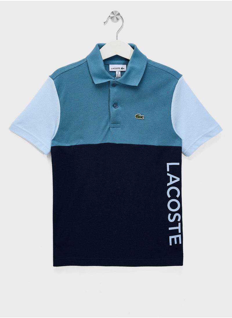 Kids Colour Block Polo Shirt
