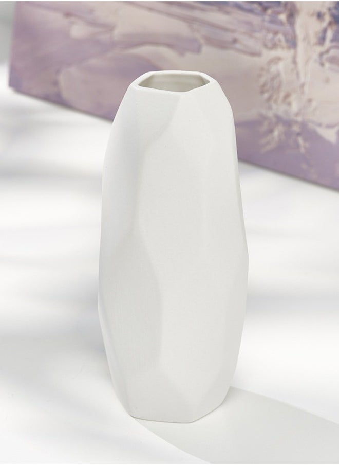 European White Irregular cylindrica Ceramic Vase Creative Combination Hydroponic Dried Flower Inserts Home Decoration Merlin matte design white vase  decor living room accessories