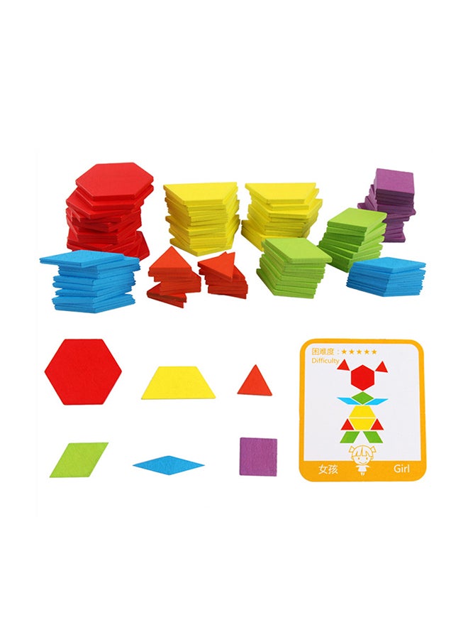 155 -Piece Wooden Pattern Blocks Set