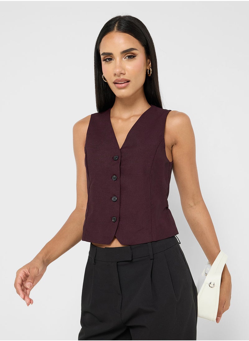 Button Down Tailored Vest
