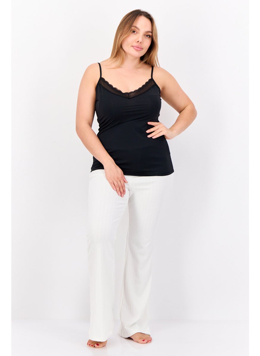 Women 2 Pieces Solid Sleeveless Tank Tops, White