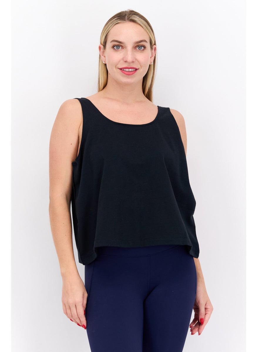 Women Sportswear Fit Sleeveless Training Crop Top, Black