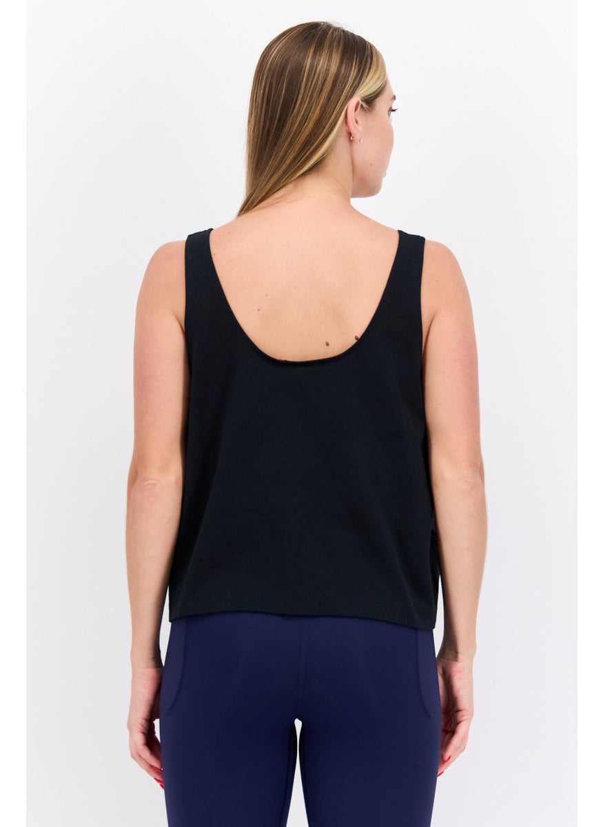 Women Sportswear Fit Sleeveless Training Crop Top, Black