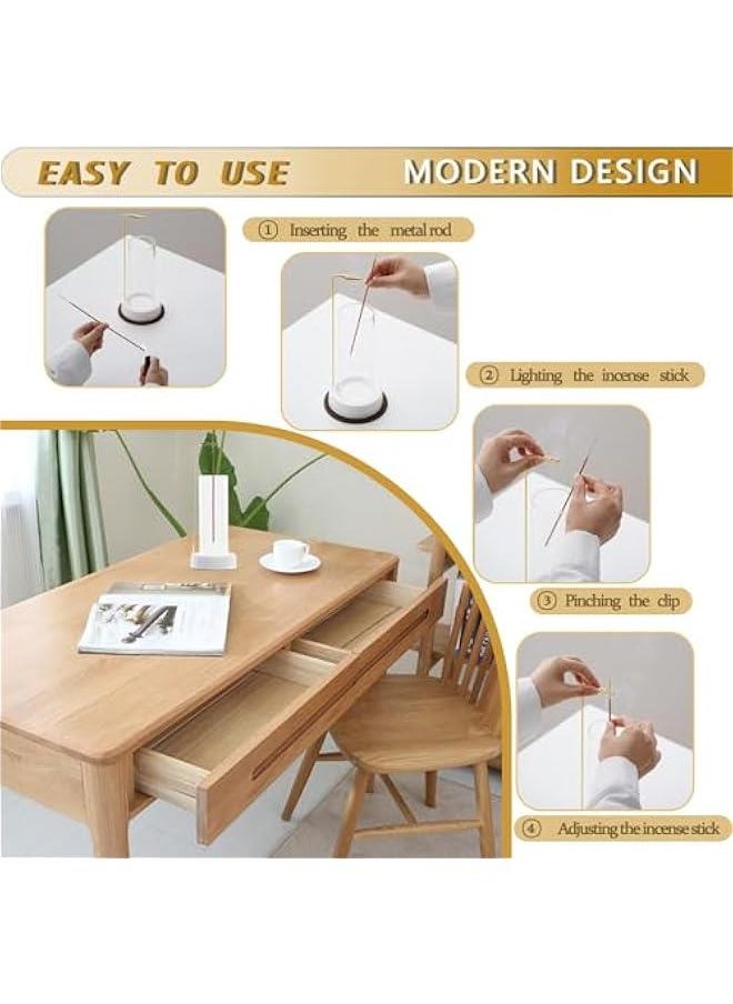 Incense Holder, Ceramic Incense Holder for Sticks with Glass Ash Catcher,Incense Burner for Meditation Yoga Spa Room Decor