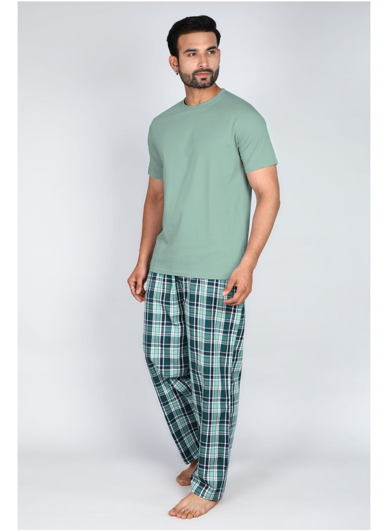 victor and jane Men's Premium and Cosy Woven Long Pyjama Set