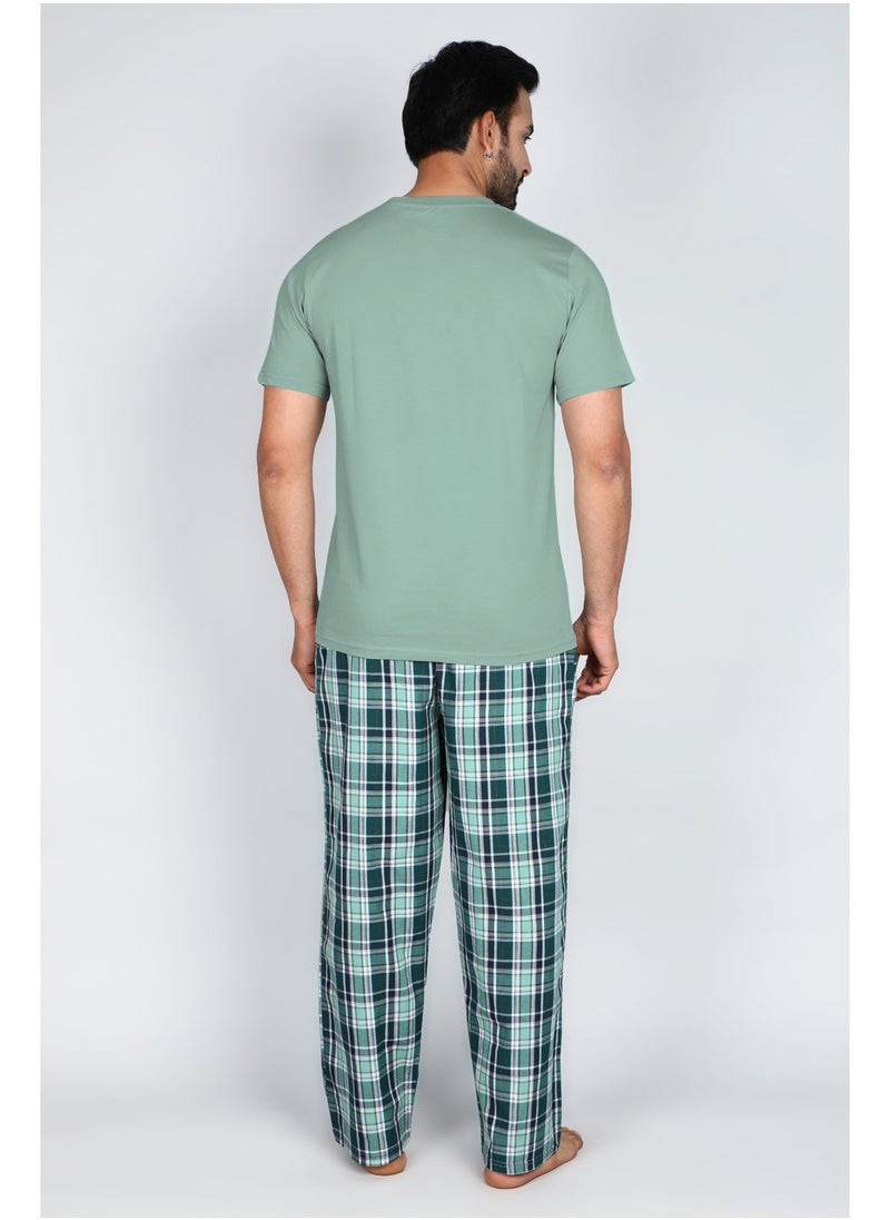 victor and jane Men's Premium and Cosy Woven Long Pyjama Set