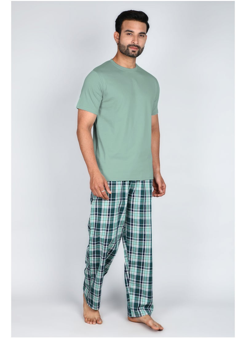 victor and jane Men's Premium and Cosy Woven Long Pyjama Set