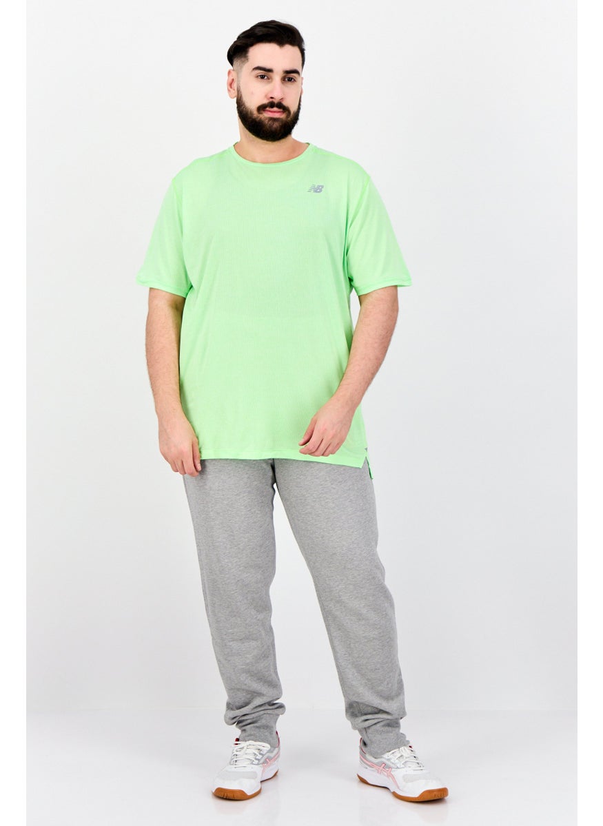 Men Athletic Fit Short Sleeve Running T-Shirt, Lime