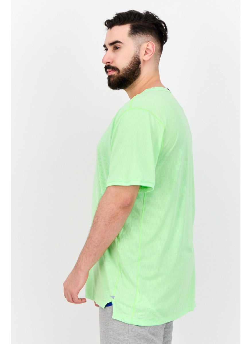 Men Athletic Fit Short Sleeve Running T-Shirt, Lime