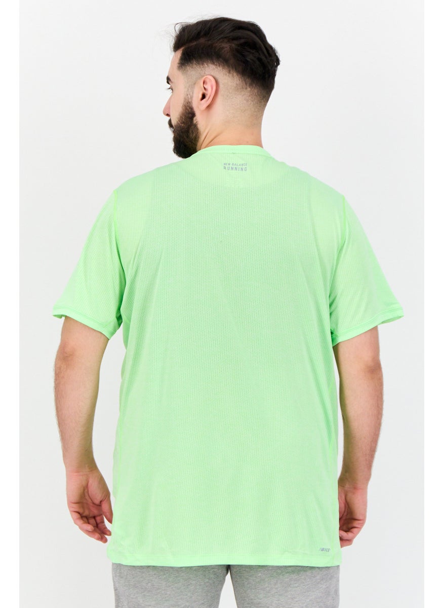 Men Athletic Fit Short Sleeve Running T-Shirt, Lime