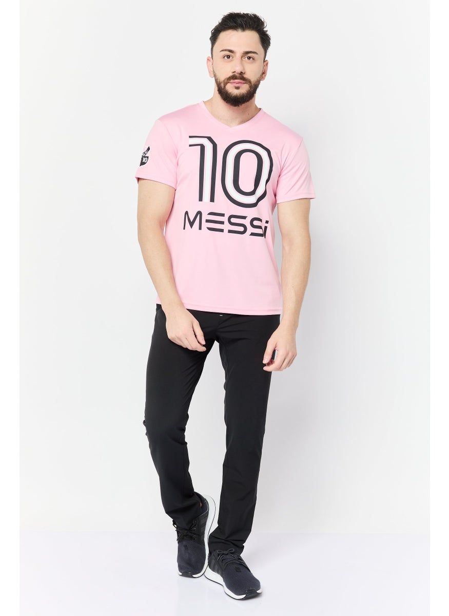 Men Sportswear Fit Short Sleeves Training T-Shirt, Pink