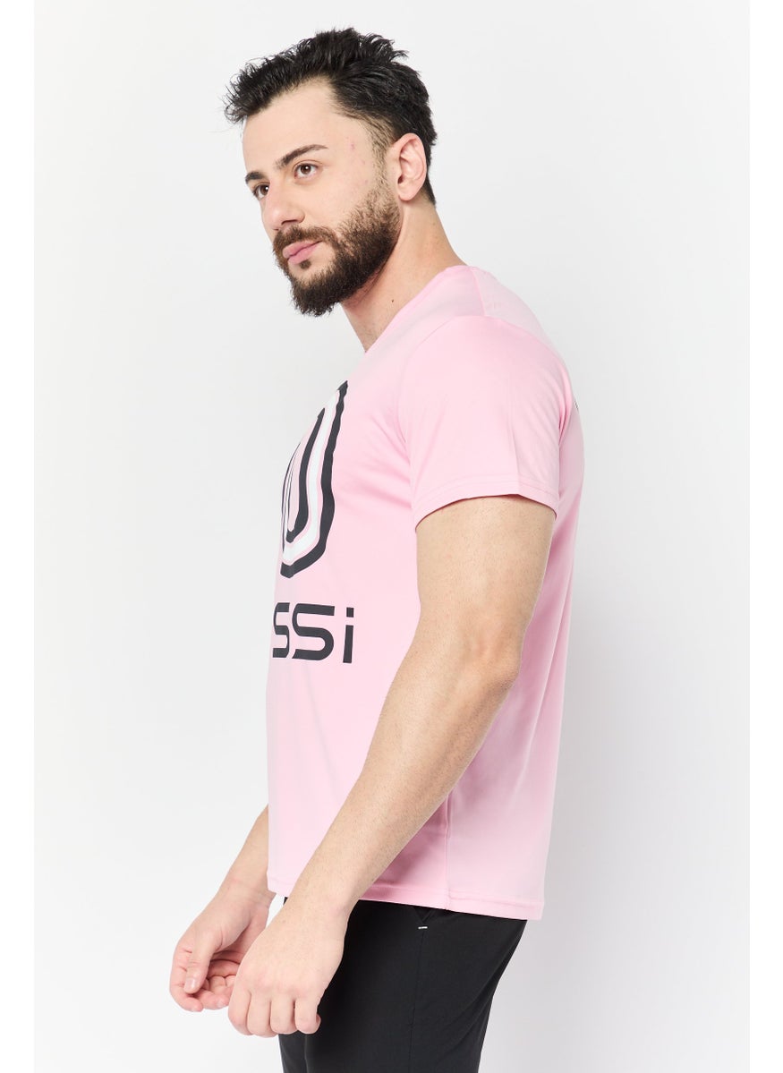 Men Sportswear Fit Short Sleeves Training T-Shirt, Pink