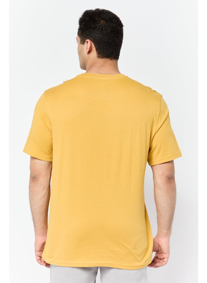 Men Sportswear Fit Short Sleeves Training T-Shirt, Mustard