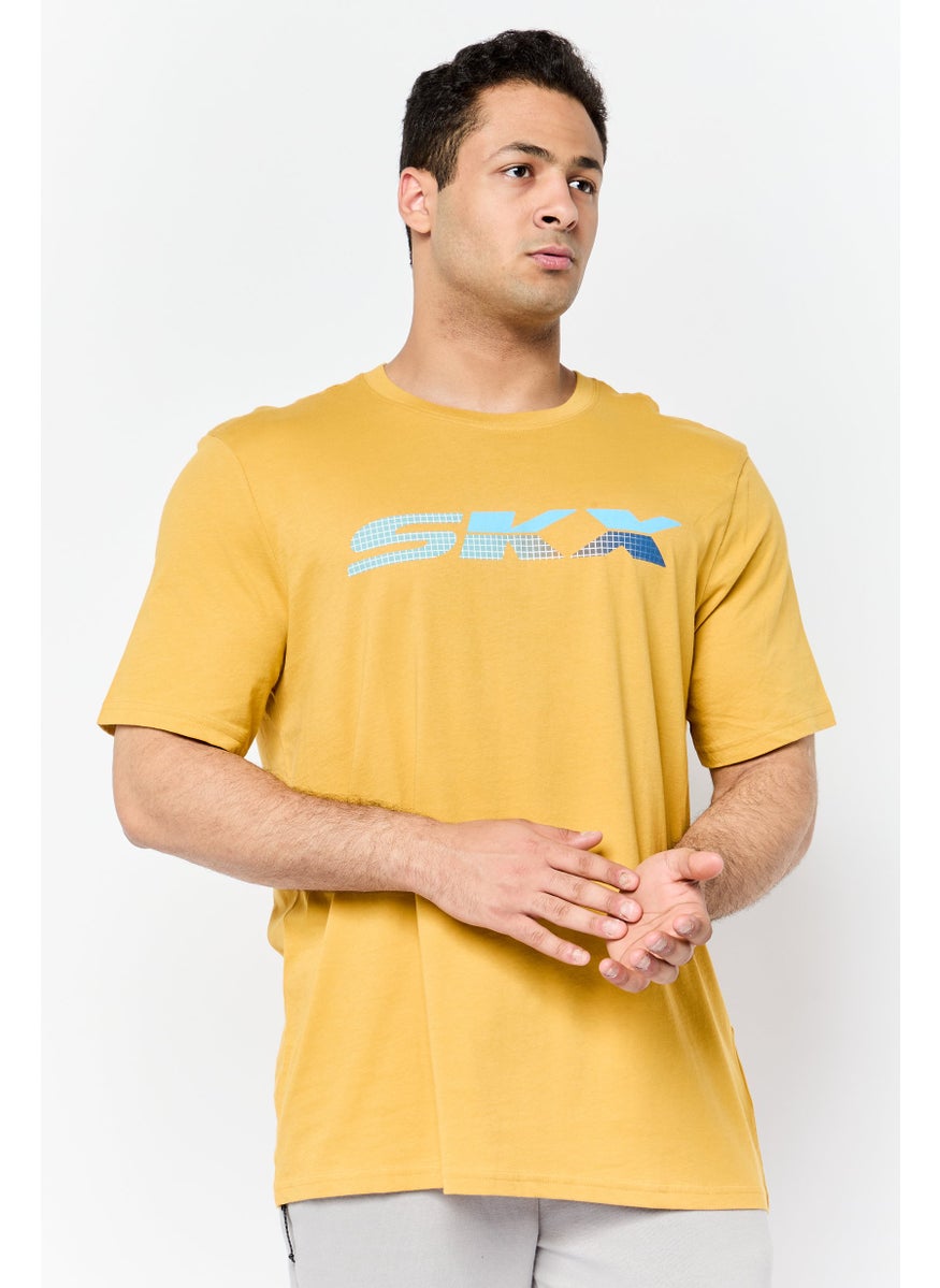 Men Sportswear Fit Short Sleeves Training T-Shirt, Mustard