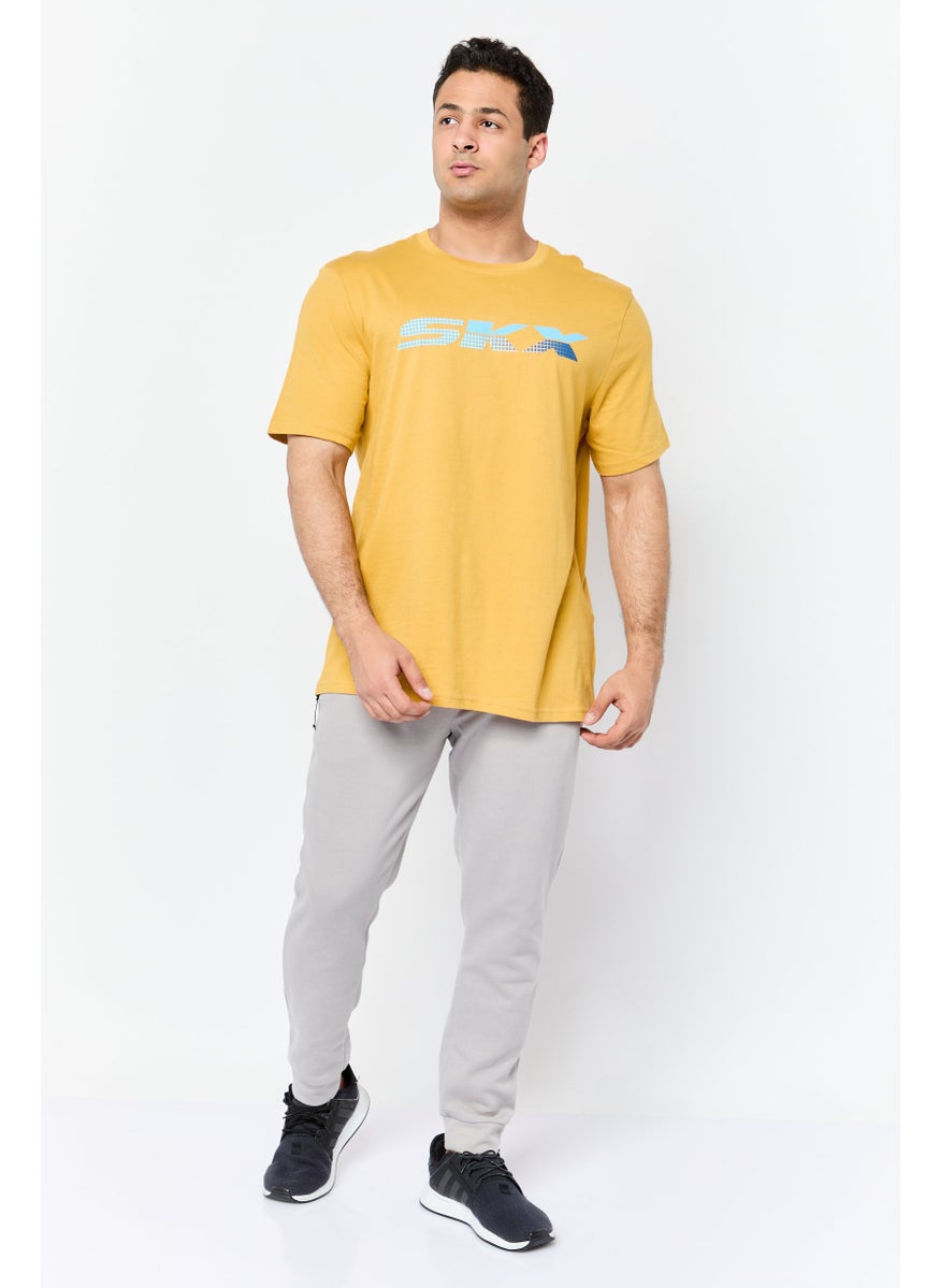 Men Sportswear Fit Short Sleeves Training T-Shirt, Mustard