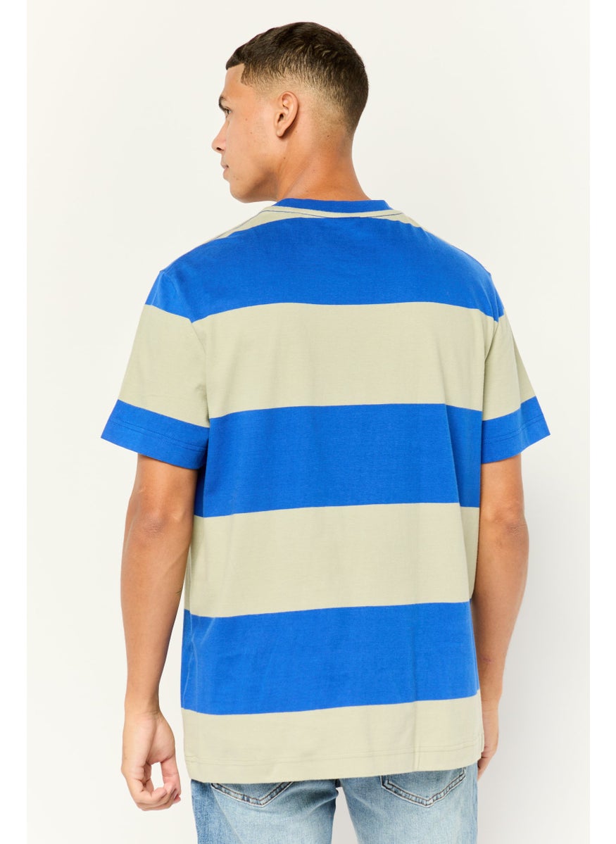 Men Crew Neck Short Sleeve Yarn Dye T Shirt, Multi-color