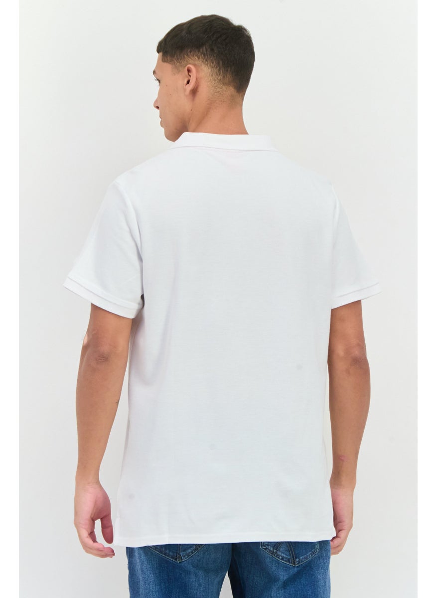 Men Sportswear Fit Short Sleeve Outdoor Polo, White/Red