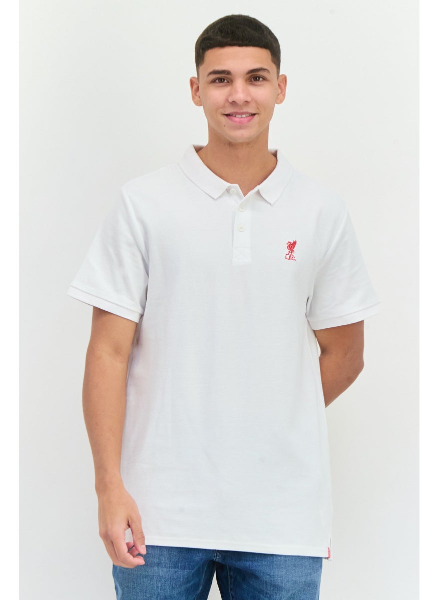 Men Sportswear Fit Short Sleeve Outdoor Polo, White/Red