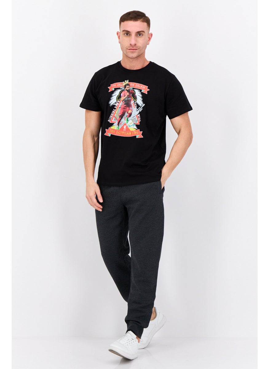 Men Sportswear Fit Short Sleeves Outdoor T-Shirt, Black