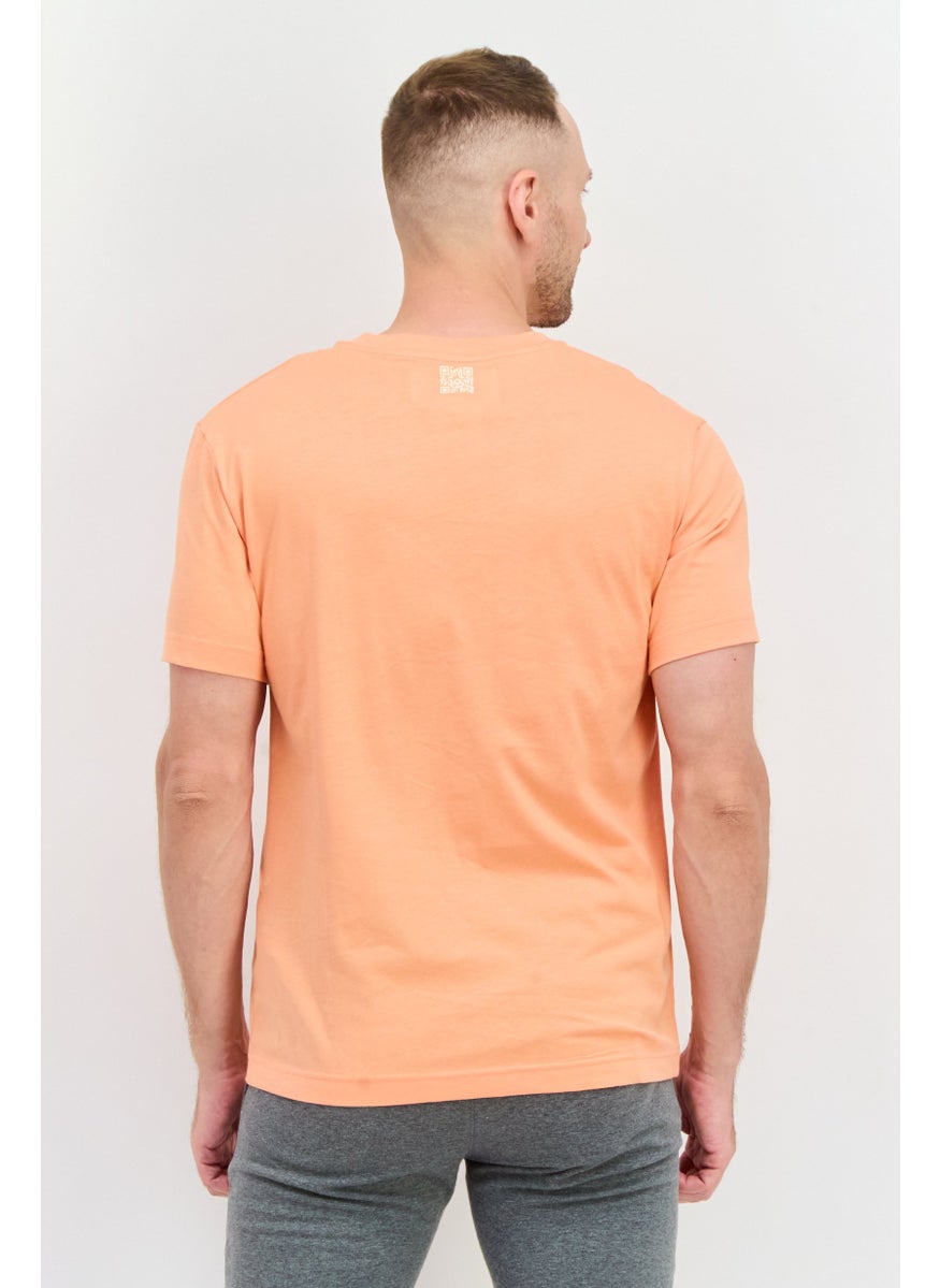 Men Sportswear Fit Short Sleeve Outdoor T Shirt, Orange