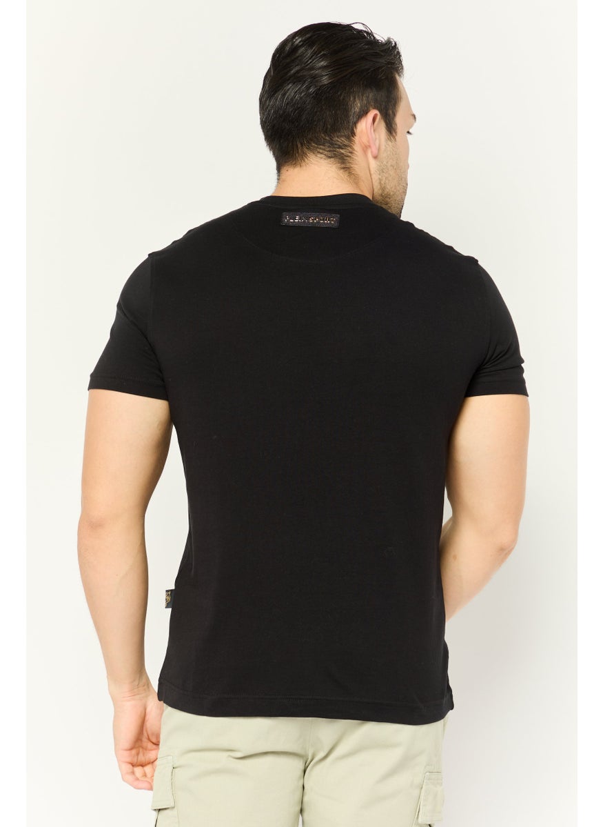 Men Sportswear Fit Short Sleeve Outdoor T-Shirt, Black