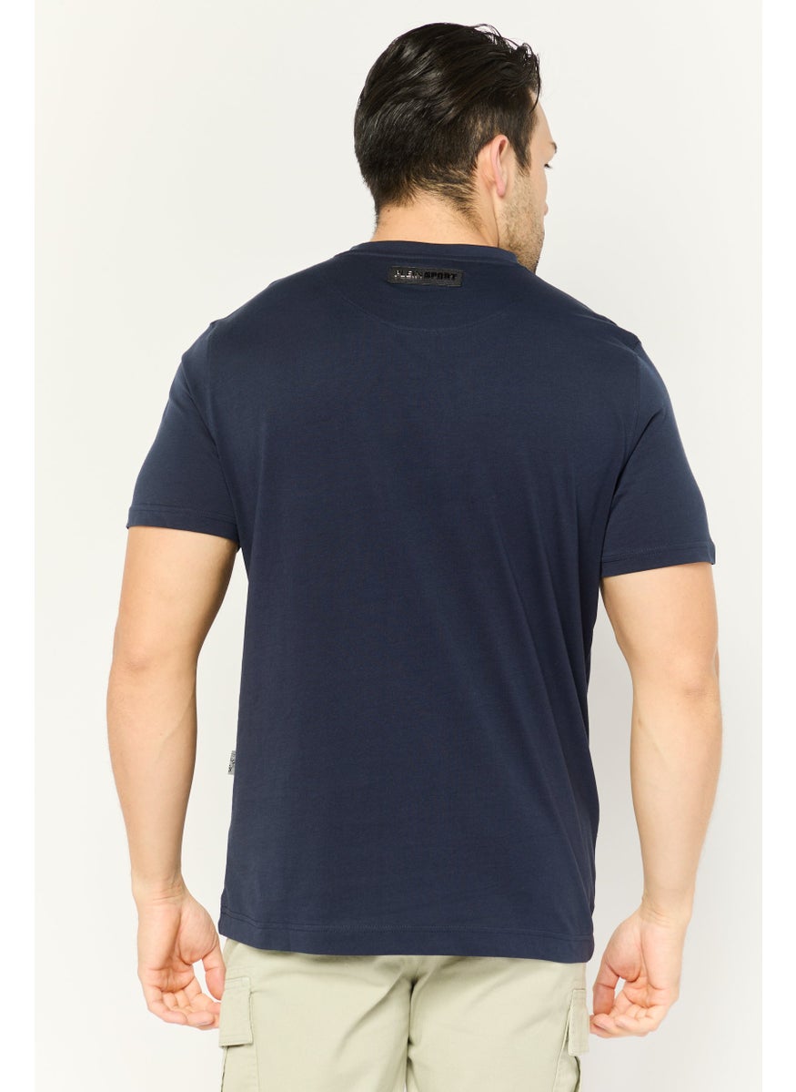Men Sportswear Fit Short Sleeve Outdoor T-Shirt, Navy