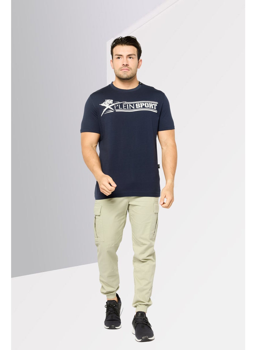 Men Sportswear Fit Short Sleeve Outdoor T-Shirt, Navy