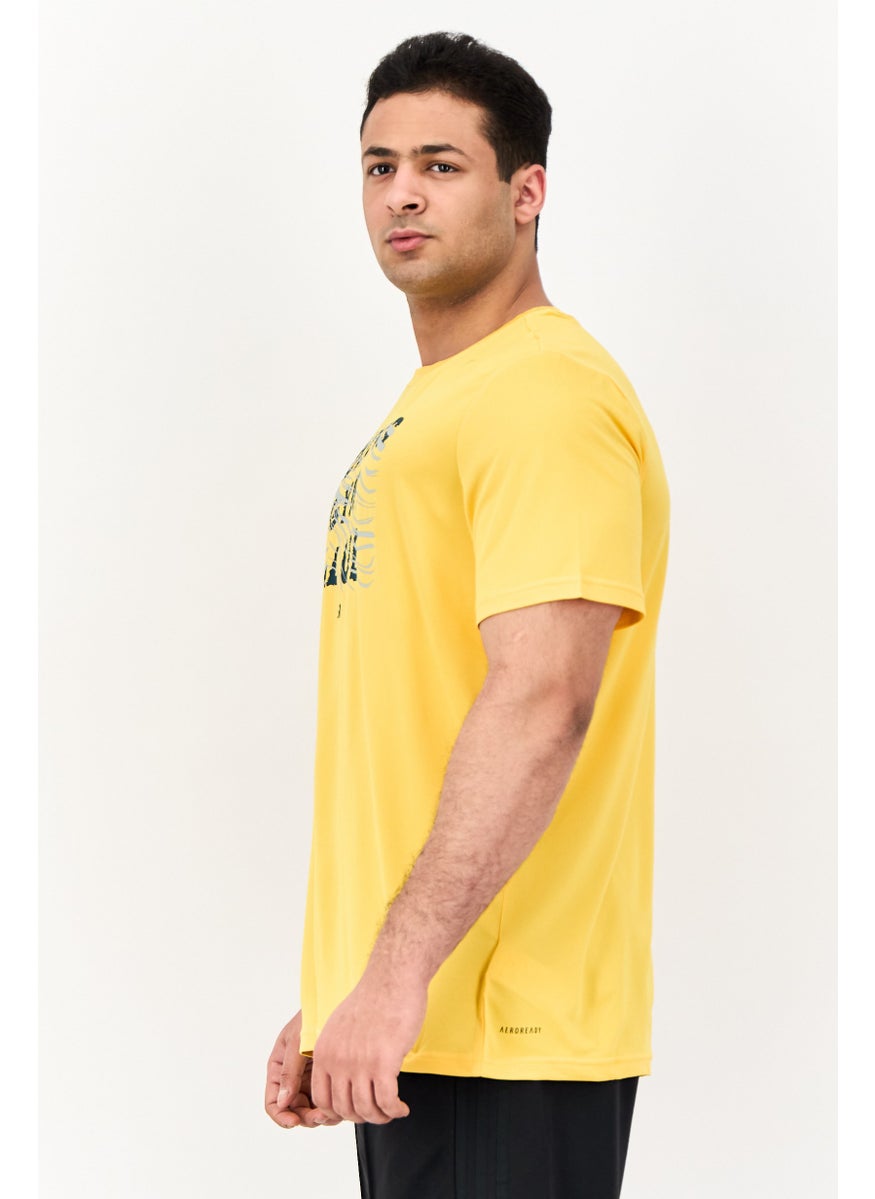 Men Sportswear Fit Short Sleeves Training T-Shirt, Yellow