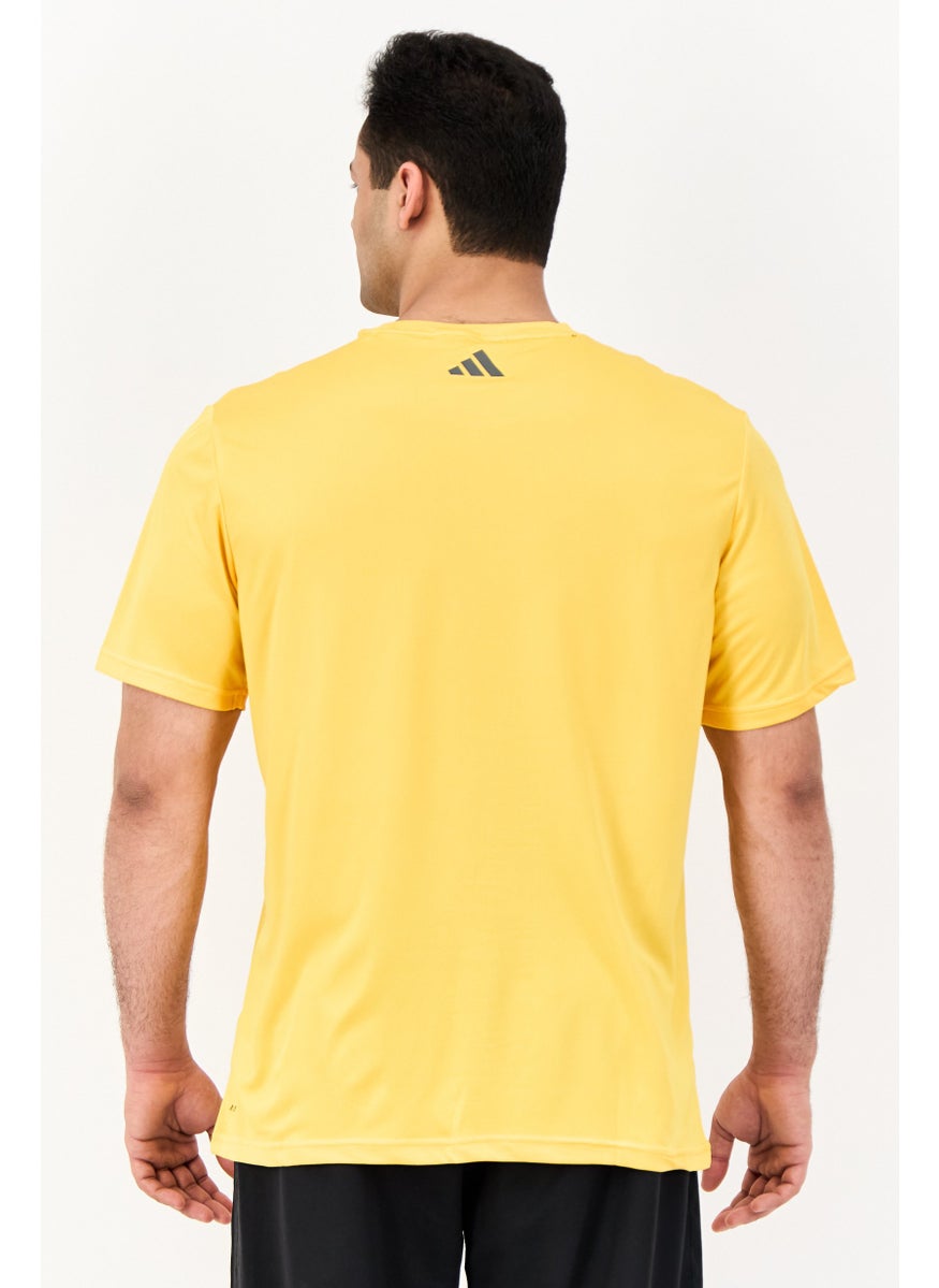 Men Sportswear Fit Short Sleeves Training T-Shirt, Yellow