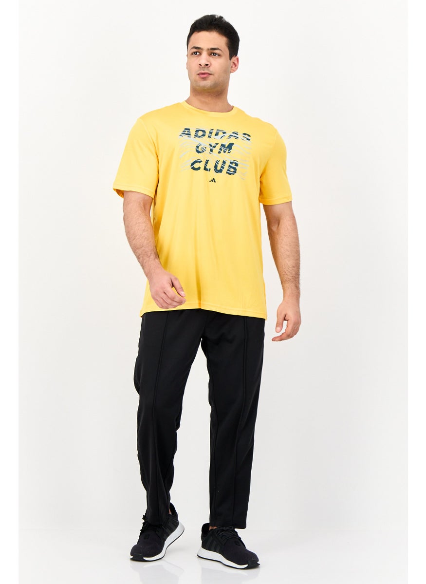 Men Sportswear Fit Short Sleeves Training T-Shirt, Yellow