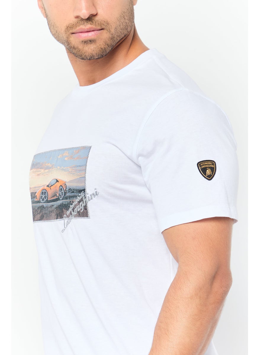 Men Sportswear Fit Short Sleeve Outdoor T-Shirt, White