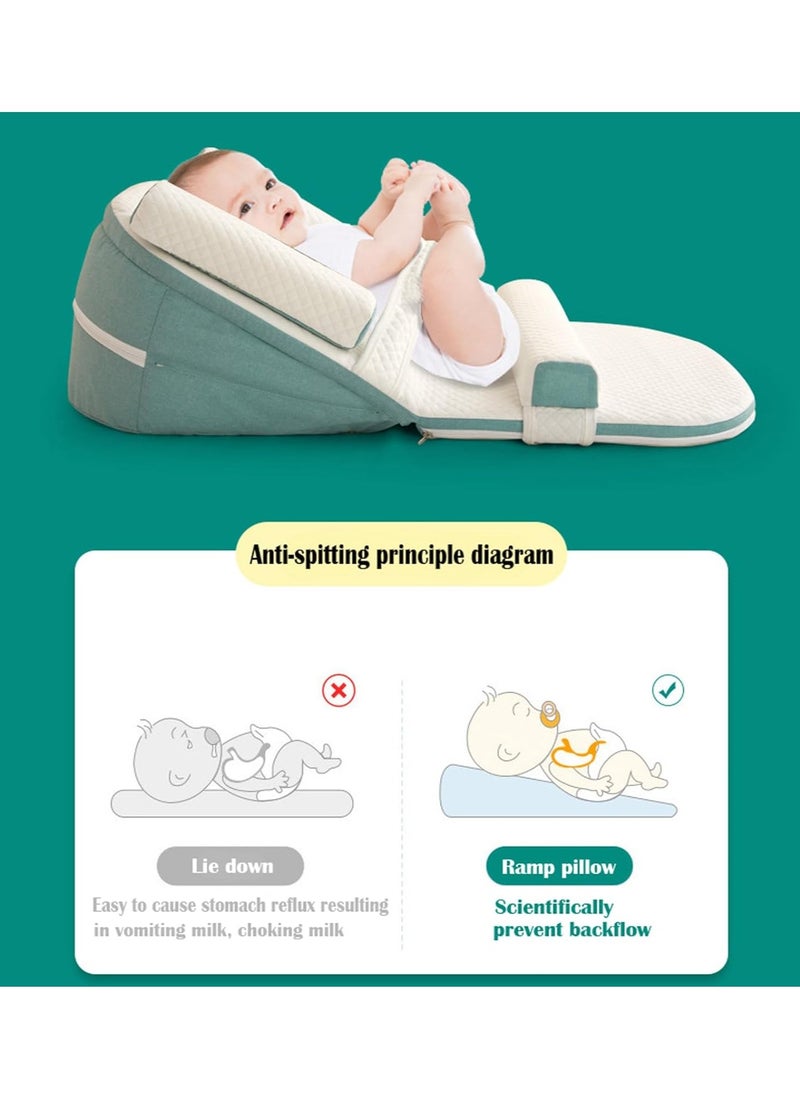 Baby Care Pillow, Baby Anti Spill Pillow, Baby Travel Bed, Baby Care Bed Wedge Sleep Pillow, Anti Backflow Pillow, Adjustable Height 0-30 °, Relieves Vomiting Milk