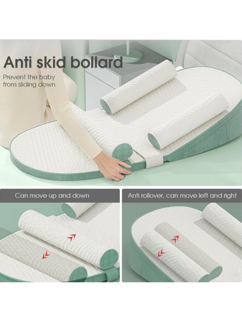 Baby Care Pillow, Baby Anti Spill Pillow, Baby Travel Bed, Baby Care Bed Wedge Sleep Pillow, Anti Backflow Pillow, Adjustable Height 0-30 °, Relieves Vomiting Milk
