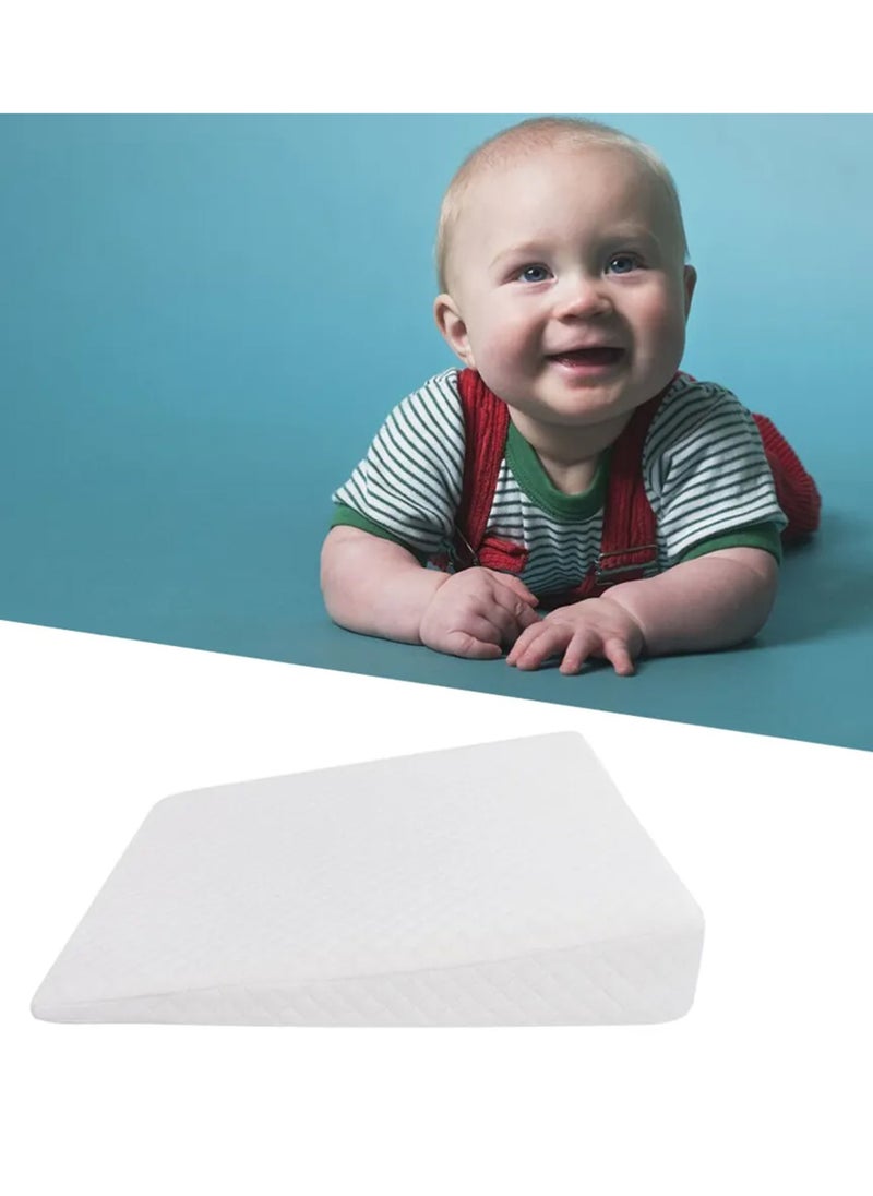 Comfort Anti-Spit Milk Baby Crib Triangle Pillow - White