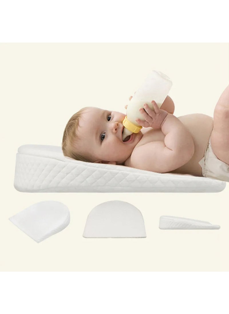 Comfort Anti-Spit Milk Baby Crib Triangle Pillow - White