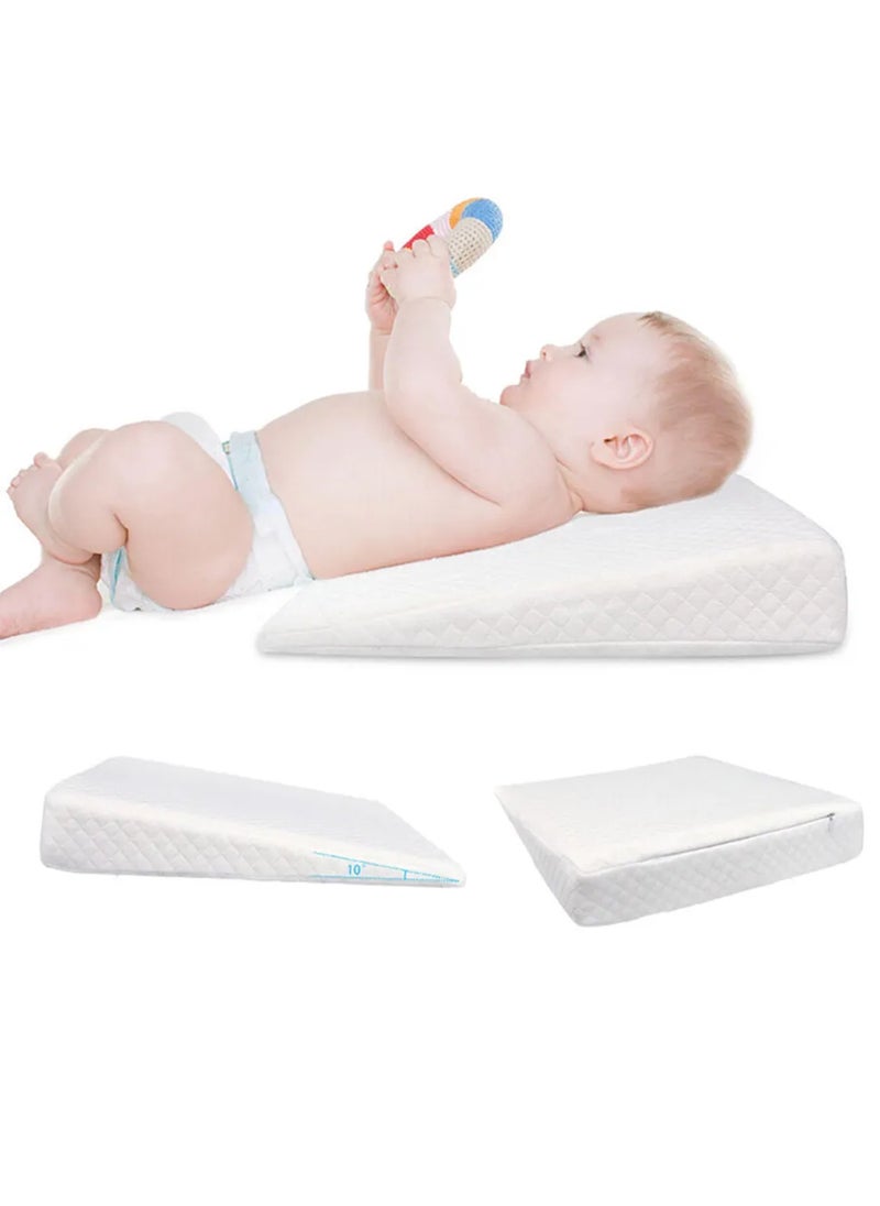 Comfort Anti-Spit Milk Baby Crib Triangle Pillow - White